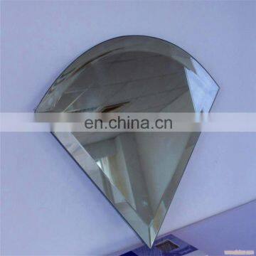 Frameless Wall Mirrors Small Oval Shape Round Rectangle Heart Shape Fan Shape Mirror With Bevelled Edge