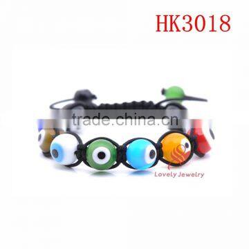 Wholesale jewelry DIY woven multicolor evil eye bracelet