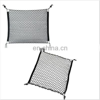 Hot Sale Universal Car Mesh Organizer Trunk Rear Cargo Seat Car Organizer Storage Elastic Mesh Net Holder Hook For 4 Hooks