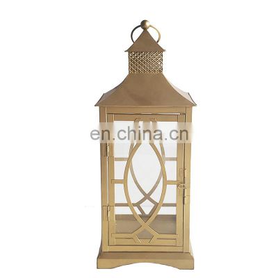 2021 High Quality Metal Decorative Gold candle Lantern Hanging Lantern for Home wedding Decor