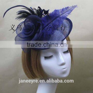 2015 Ladies Design Feather Fascinator Sinamay For Party/Races/Chuch