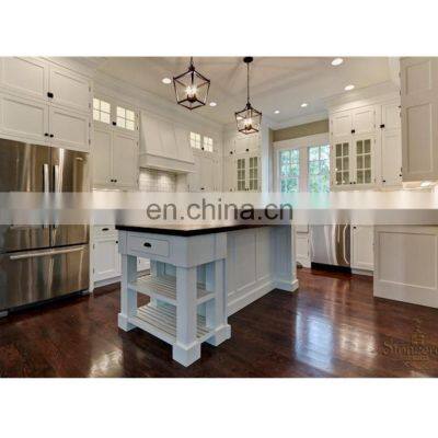 Luxury modern design european white shaker metal island wood pantry  kitchen cabinet