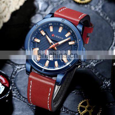Curren 8376 2020 New Design Mens Quartz Watch Fashion Leather Water Resistant Calendar Wrist Watches for Men