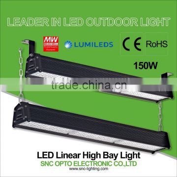 CE/RoHS 150W IP66 warehouse industrial led linear high bay for high rack warehouse lighting