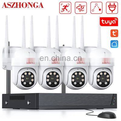 Tuya Smart Home 2CH / 4CH Wireless 2MP NVR Kit Security CCTV WIFI PTZ Camera System 1080P Outdoor Waterproof Security System photo-2