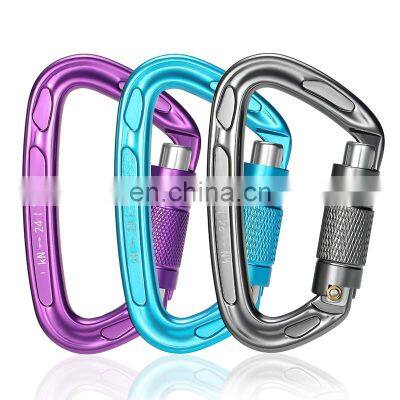 JRSGS UIAA Certified Climbing Carabiners 24kN Light Weight Auto Locking Carabiner Clips for Rock/Ice Climbing Rappelling Rescue