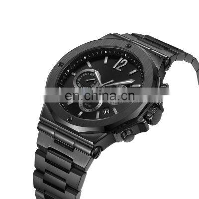 Luxury watch Japan Quartz Man Black Custom Brand Logo watch Steel band Factory Price Cheap OEM For Men Watch