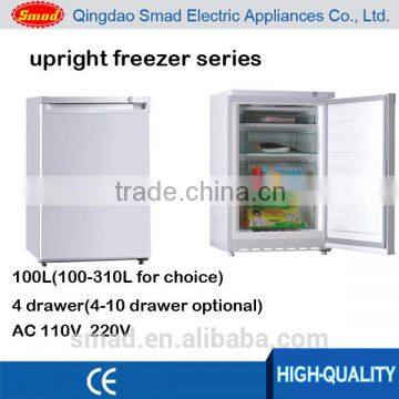 100L mini vertical deep freezer with drawer