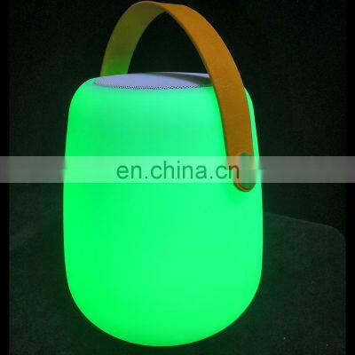 outdoor BT Speaker led usb rechargeable portable PE plastic TWS function PE plastic speaker wireless waterproof colorful