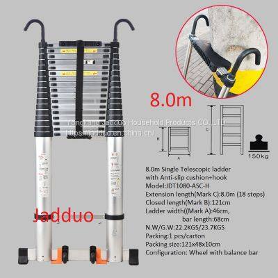Single Telescopic Ladder With Hook+Anti-slip Cushion photo-4
