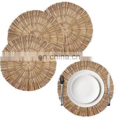 Natural Round Woven Seagrass Placemats for Dining Table Round Braided Placemat Set 4 wholesale Manufacturer