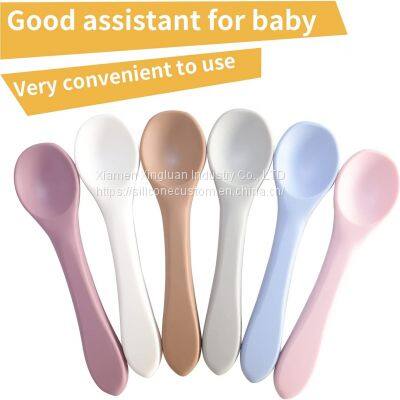 Wholesale Baby Spoons Feeding Spoons Silicone Feeding Training Spoon