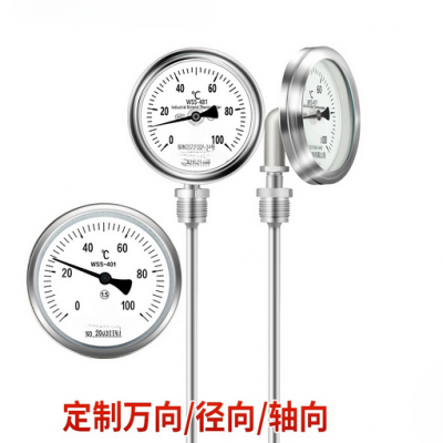 Stainless steel bimetal thermometer, explosion-proof universal radial bimetal thermometer