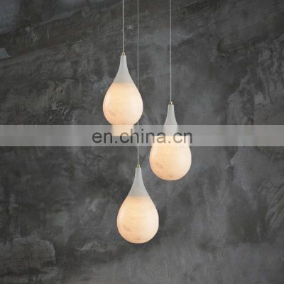 Nordic restaurant simple modern light luxury bar brass alabaster chandelier