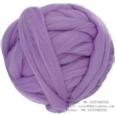 Wholesale 100% Colors Needle Felting Wool Fibre Chunky Knitting Roving Yarn photo-4
