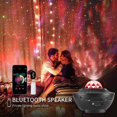 Ocean Wave Projector Starry Sky Night Light With Bluetooth Music Speaker Multiple Auora Color Dynamic Projector Lamp For Room photo-5