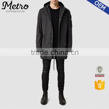 High Quality Custom Mens Black Parka Coats