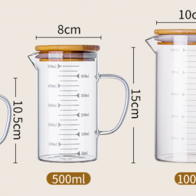 High Borosilicate Glass Measuring Cup for Milk and Kitchen Use 350ml 500ml 1000ml photo-3