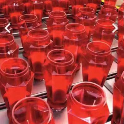 Fabricante de velas de pvc para tumbas, velas en botella para iglesias, frascos para velas conmemorativas, gránulos de compuesto de PVC