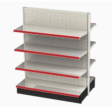 4-5 Layers Perforated Grocery Metal Shelving With Hooks and Accessories Shop Fittings