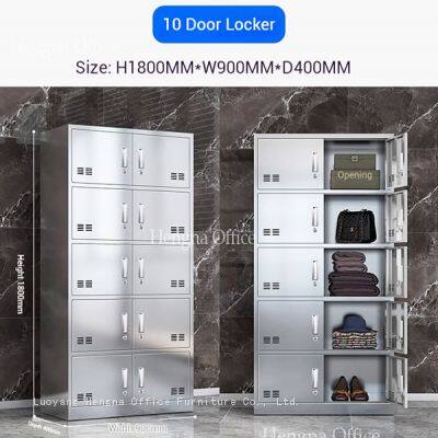 High-Grade Multi-Door Stainless Steel Locker With Ventilation Holes – Space-Saving Storage for Personal Belongings
