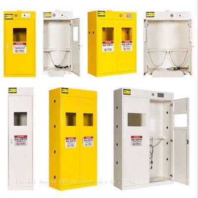 Sicherheits-Schrank für brennbare Gase (gelb) | Halterung für Sauerstoff- und Acetylenflaschen photo-5