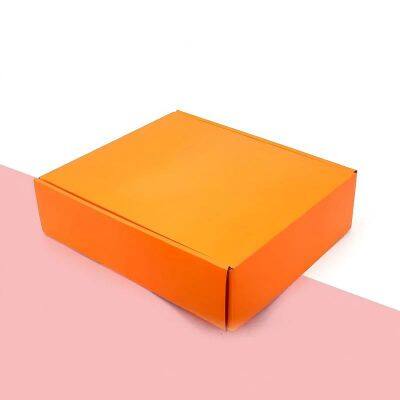 Custom Logo Orange Corrugated Mailer Box Eco Friendly Folding Shipping Box for Clothing Cosmetics Gift Packaging