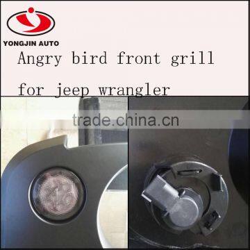 ABS Black Front Grill Angry Grille For Jeep Wrangler 2007-2014 photo-6