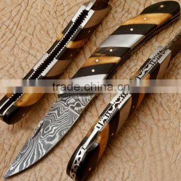 udk f87" custom handmade Damascus folding knife / pocket knife with beautiful spacers