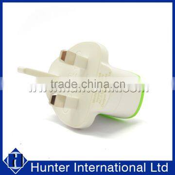 Bespoke Double USB White / Green Wall Power Adaptor photo-3