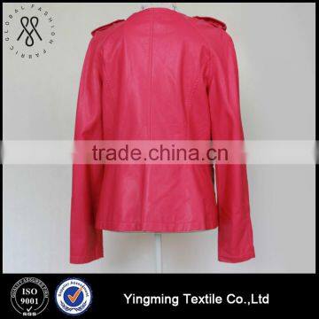 Wholesale Women's Fashion PU Leather Jacket, Windbreaker photo-3