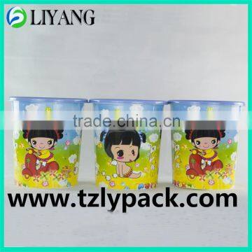 heat transfer, heat transfer film for plastic, iml, trash bin, cute girl, same series