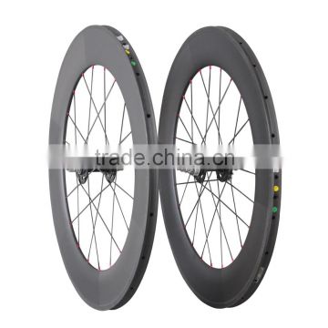 Carbon track bike wheelset 88mm tubular novatec track wheels for track bicycle frame