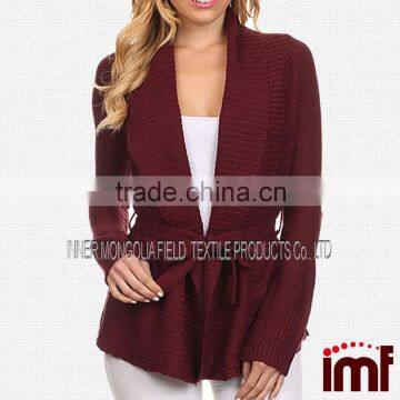 Cashmere Open Belted Cardigan