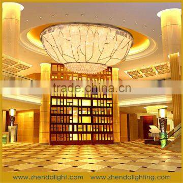 classic design oval shape large size crystal beads led ceiling chandelier light for hotel and villa