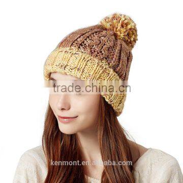 2015 Popular promotional crochet knit winter hat factory supply