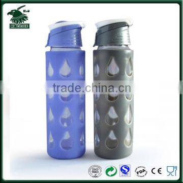 New Borosilicate BPA Free Heat-Resistant Sports Glass Water Bottle With Silicone Sleeve
