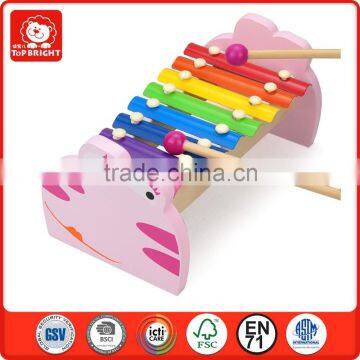 2014 hot educational toys pink frog style snap rivet 8 keys silk-screen printing indian musical instruments