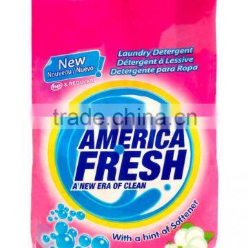 AMERICA FRESH LAUNDRY DETERGENT POWDER WITH SOFTENER 5 Kg, 11 lb PINK BAG