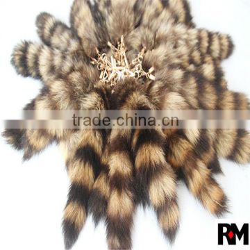 100% genuine Raccoon Tail Fur for garment accessories