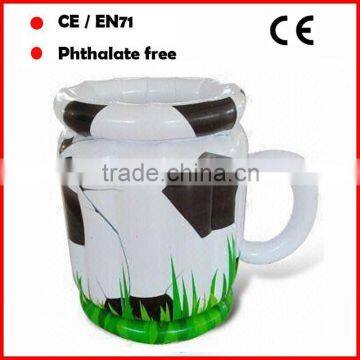 PVC football model beer bucket with handles for promotion