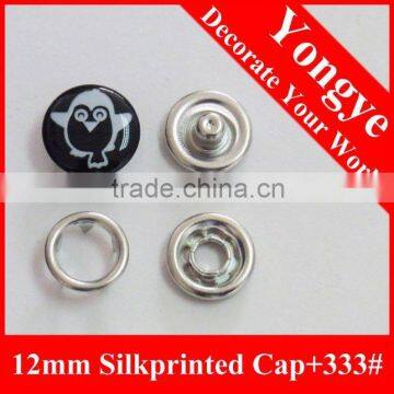 Fashion enamel prong snap metal logo button for wear