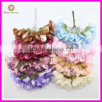 3cm head Multicolor artificial Wedding organza flower Bridal flower Bouquet Scrapbooking(144pcs)