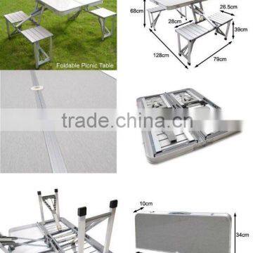 Folding Aluminum Picnic Table with 4 chairs