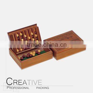 Wood backgammon and chess box and case chessman box