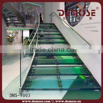 new led tempered glass panel stair railing discount/glass stair