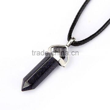 Beautiful 1pcs Blue Sand Stone Silver Plated Healing Point Gemstone Pendant (Chain is not Included)