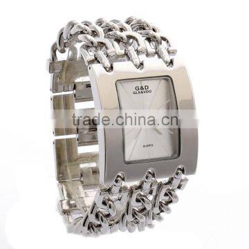 Women's Stainless Steel Band Multi-Chain Silver-Tone Bracelet Watch