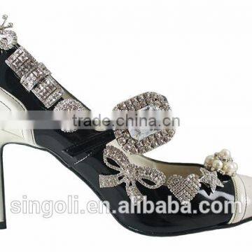 high heel shoe crystal clip decorative bow crystal buckles wholesale