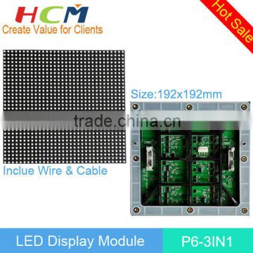 High resolution led display modul p6192x192,energy saving led display modul p6 96x192